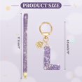 thumbnail image 2 of Initial Letter Keychain for Women, Rhinestone Alphabet L Key Chain Sparkly Keychain Charm with Heart for Backpack Handbag Car Key Accessories Lanyard, Purple, 2 of 7