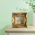 thumbnail image 3 of Resin 4x4 Photo Frame Desktop and hanging Retro Photo Frame Wall square Ornate Desktop Tabletop Vintage Style for Home Bedroom Decor, 3 of 9
