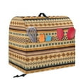 thumbnail image 2 of ZIATUBLES Stand Mixer Dust Cover Multi-Functional Kitchen Mixer Cover with Top Handle and Front Pockets for Extra Accessories Tribal Patchwork Khaki Pattern Waterproof Kitchen Mixer Accessories, 2 of 7