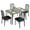Grey-1 Table+4 Chair, variant on Roromall Dining Table Set for 4, Kitchen Table and Chairs with Chamfer Design, 3/5 Piece Dining Room Table Set with Cushion Seats for Small Space, Home Kitchen, Apartment