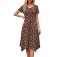 thumbnail image 2 of Fantaslook Plus Size Dresses for Women Floral Asymmetrical Hem Dress Summer Sundresses with Pockets, 2 of 9