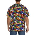 thumbnail image 3 of Sikiie Bowling Colorful Men's Wrinkle Free Untucked Cuban Shirt Business Casual Button Down Shirts Short Sleeve Shirt4X-Large, 3 of 5