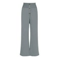 thumbnail image 4 of ClodeEU Women's High Waist Button Down Linen Wide Leg Pants,Casual Comfy Lounge Pants Gray,Womens Plus XXL, 4 of 6