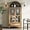 Off-White, variant on 71” Tall Arched Kitchen Pantry Cabinet, Modern Farmhouse Hutch Storage Cabinets with Large Drawer and Glass Doors for Kitchen, Dining Room, Living Room, Black
