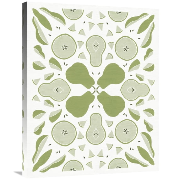 Global Gallery's 'Retro Pear Otomi Monotone' by Elyse DeNeige Stretched Canvas Wall Art