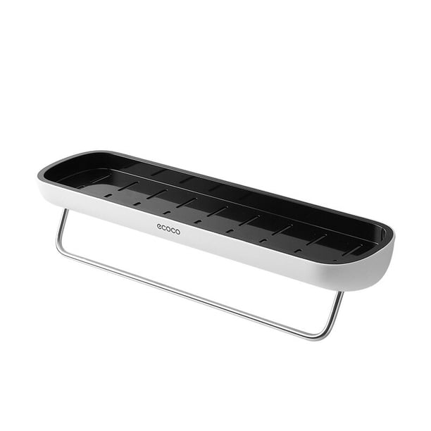 Estante para baño, organizador sin agujeros, montado en la pared, champú, Perfume, ducha, estante de almacenamiento, estante adhesivo para baño, 1 ud.Toallero negroCN Deng Xun unisex