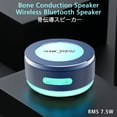 thumbnail image 2 of Altavoz inalámbrico de conducción ósea, altavoces vibratorios Bluetooth con luces LED coloridas, altavoz portátil de absorción de superficie para efectos de sonido únicos, ideal para uso en el,Gris, 2 of 19