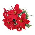 thumbnail image 7 of 3 Pack 7 Heads 13.8" Poinsettia Artificial Flowers, Fake Poinsettia Bouquet, Table Decoration, Indoor and Outdoor Christmas Flowers for Vase/Table/Porch/Home Garden Decoration, Red, 7 of 7