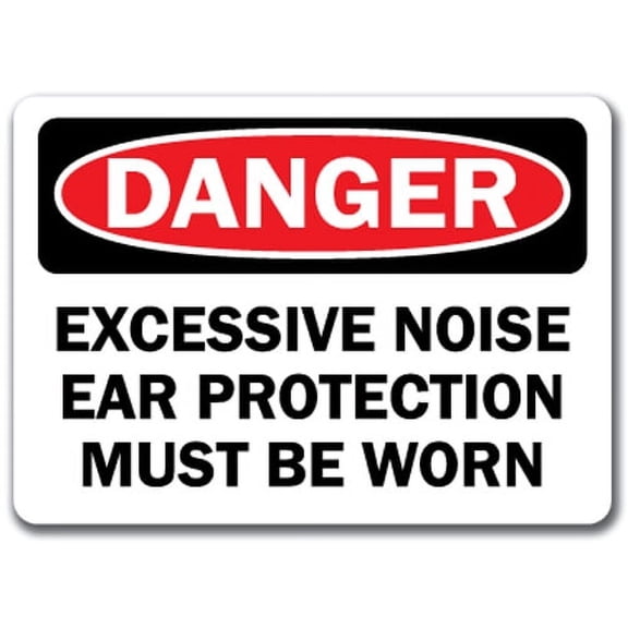 Danger Sign - Excessive Noise Ear Protection Must Be Worn - 10" x 14" OSHA Safety Sign