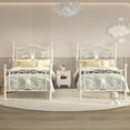 thumbnail image 3 of EBERY Twin Size Metal Bed Frame with Butterfly Pattern Design Headboard & Footboard, Underbed Storage, White, 3 of 9