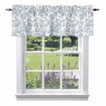 thumbnail image 2 of Pastoral Flowers Window Valance for Kitchen, Vintage Light Blue Flower Farmhouse Plant Rod Pocket Short Curtain for Small Windows, Light Filtering Decorative Valance, 54 x 18 Inch, 1 Panel, 2 of 9