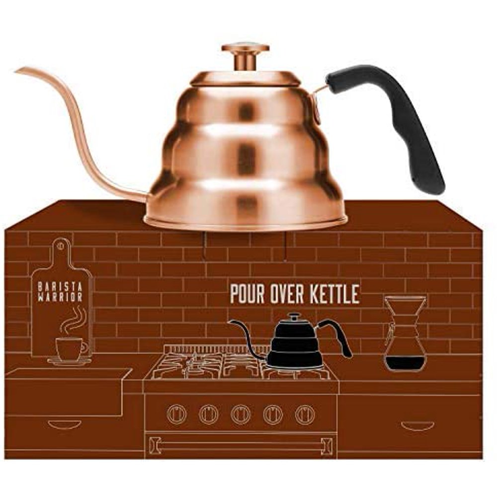 Barista Warrior Stainless Steel Pour Over Coffee & Tea Kettle with