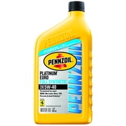 (9 pack) (9 Pack) Pennzoil Platinum Euro 5W-40 Motor Oil, 1 qt