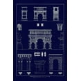 thumbnail image 2 of Buhlmann, J. 23x32 Gold Ornate Wood Framed with Double Matting Museum Art Print Titled - Arches and Arcades (Blueprint), 2 of 4