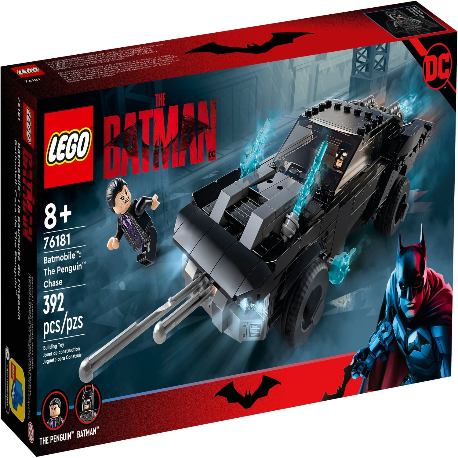 LEGO DC Batman Batmobile: The Penguin Chase Car Toy, Gift Idea for Kids, Boys and Girls 8 Plus Years Old with 2 Minifigures, Super Heroes Set, 76181