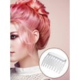 thumbnail image 2 of 24 Pieces Small Hair Side Combs Plastic French Teeth Hair Combs Hair Clip Comb DIY Bridal Wedding Veil Comb for Fine Hair and Most Hairstyles Black and Clear, 2 of 4