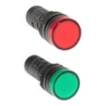 thumbnail image 2 of Shopcorp 20mA 22mm Energy Saving, Industrial LED Indicator Lights – 3 Green and 3 Red Bulbs for Industrial Equipment and Mount Panels in Operating Rooms and Distribution Boxes, 110/120V AC/DC, 2 of 8