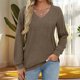 thumbnail image 2 of Tops de trabajo para mujer,Camiseta de manga larga con cuello en V para mujer, corte holgado e informal, poliéster suave, cómoda para uso diario, sopatenor, 2 of 8