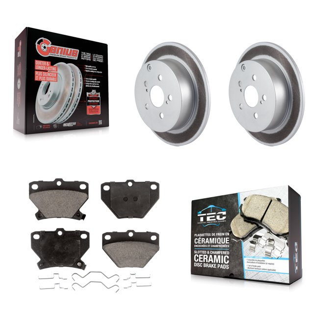 Transit Auto Rear Coated Disc Brake Rotors and Ceramic Pads Kit for Car Toyota Matrix Corolla Pontiac Vibe Celica KGT-101455