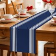 thumbnail image 5 of Table Runners 120 Inches Long Dress Scarves, Navy Blue Striped Farmhouse Coffee/Dining/Kitchen Table Decor Table Runner for Living Room, Farmhouse White Stripes Aesthetics 13x120 Inch, 5 of 9