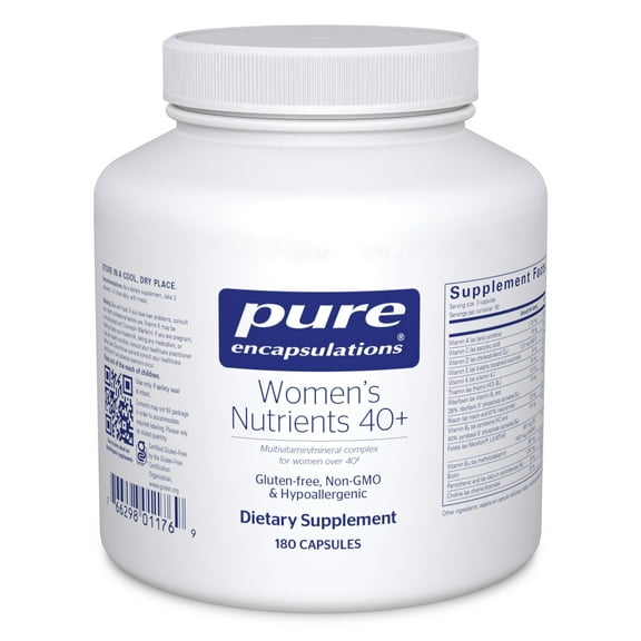 Pure Encapsulations Women's Nutrients 40  - Multivitamin for Women Over 40 to Support Urinary Tract Health, Breast Cell Health & Eye Integrity* - with Vitamin C, E & A - 180 Capsules