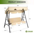 thumbnail image 2 of Outdoor Swing Set with Cushion & Sunshade Canopy 250KG Weight Capacity Iron Frame Oxford Cloth Patio Swing for Garden Backyard Balcony, 2 of 8