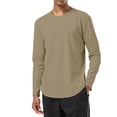 thumbnail image 3 of RongHuan Men's Athletic Long Sleeve T-Shirts Loose Crewneck Quick Dry Pullover Workout Casual Tee Solid Tops, 3 of 6