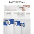 thumbnail image 5 of No Hook Shower Curtain with Snap in Liner, Blue Stripe Summer Ocean Shell Starfish Pattern Hotel Shower Curtains for Bathroom, Washable Shower Curtain Liner Set with Mesh Top Window, 66"x72", 5 of 6