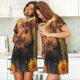 thumbnail image 4 of Balery Cute Sunflower Guinea Pig Camisón de manga corta con cuello redondo para mujer, cómodo y elegante., 4 of 6