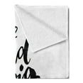 thumbnail image 2 of Adventure Soft Flannel Fleece Throw Blanket, World is Too Big to Leave Unexplored Words Inspirational Lettering, Cozy Plush for Indoor and Outdoor Use, 50" x 60", Black White, by Ambesonne, 2 of 5