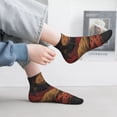 thumbnail image 2 of Fuzoiu Lunar Mountains Golden Rivers Print Adult Socks, Crew Moisture-wicking Socks, Unisex Cushion Crew Socks,Casual Sports Ankle Socks, 2 of 7