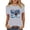 Gray(Style 33), variant on Spring Summer Women Cotton Tops, Ladies Short Sleeve Round Neck Casual Independence Day Printed T-Shirt