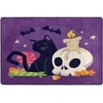 thumbnail image 4 of SKYSONIC Halloween Cute Cat Non-Slip Area Rug, Skull Candle Bat Floor Carpet Comfort Floor Mats Decor for Indoor Front Porch,Living Room, Bedroom,Kitchen,72"x48", 4 of 7