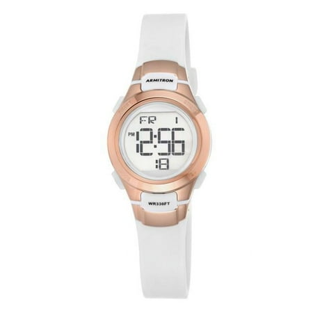 UPC 086702572656 product image for Sport Women s 45/7012RSG Rose Gold-Tone Accented Digital Chronograph White Resin | upcitemdb.com
