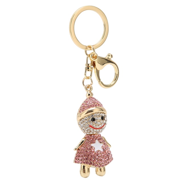 Keychain Ring, Decorative Alloy Snowman Rhinestone Metal Keychain For Bag Buckles For Christmas Gift For Car Keychains