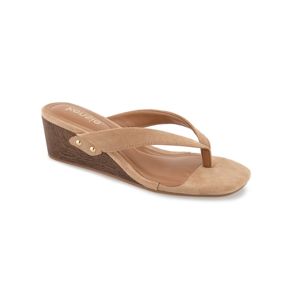 Kensie Nolita Thong Faux Wood Wedge