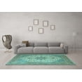 thumbnail image 3 of Ahgly Company Indoor Square Persian Light Blue Traditional Area Rugs, 4' Square, 3 of 4
