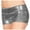 Grey, variant on Hienoo Women's Metallic Rave Booty Dance Shorts Sexy Mini Pu Leather Shorts, Sizes S-XXL