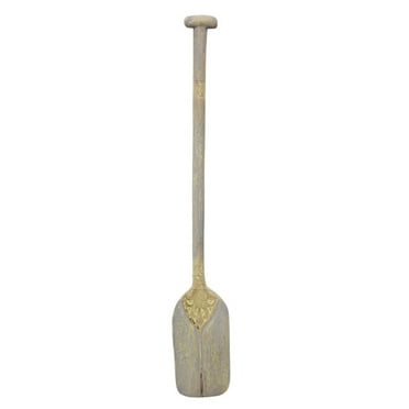 51" Gray Wash Decorative Wooden Oar Accent Piece for Coastal Home Decor