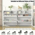 thumbnail image 4 of JOZZBY Large Shoe Cabinet for Entryway, 46'' White Narrow Shoe Storage Cabinet with 2 Flip Drawers and Open Shelves, Hidden Wide Freestanding Shoe Rack Organizer for Hallway, Living Room, 4 of 8