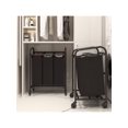 HOYRR 3 Bag Laundry Basket Sorter Laundry Hamper Cart With Heavy Duty