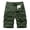 Army Green, variant on WWV Cargo Men Shorts Work Shorts for Men Construction Pockets Zipper Shorts Solid Color Trendy Loose Fit Holiday Fitness Workwear Pants Army Green L