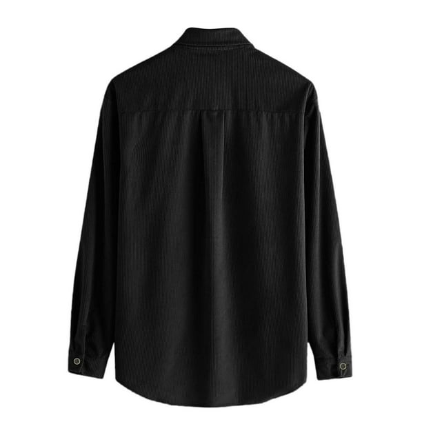 トップス 40s black corduroy shirt Black Mens Work Shirts Mens Autumn Winter Corduroy Shirts Casual