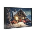 thumbnail image 4 of Stupell Industries Woodsy Holiday Cabin Holiday Painting Black Framed Art Prints Wall Art, 30 x 20, 4 of 10