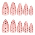 thumbnail image 6 of EBCUE Dot Press on Nails Medium Almond Fake Nails Pink Nails Press ons with Design Full Cover Stick on Nails for Women Manicure,Reusable | Artificial | Nail Sticky Tabs | Easy Apply | 24Pcs, 6 of 6