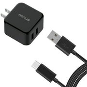 30W Quick Home Charger for Motorola Moto G Power 5G (2025) - 6ft USB Cable 2-Port USB Power Cord Travel Wall