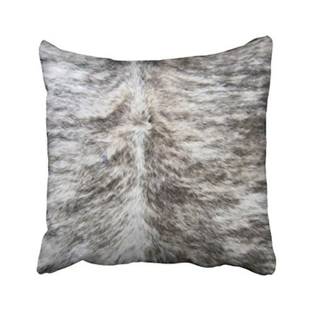 WinHome Brindle Cowhide Leather Look Lifelike Vintage Traditional Typical Pattern Polyester 18 x 18 Inch Square Throw Pillow Covers With Hidden Zipper Home Sofa Cushion Decorative