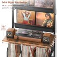 thumbnail image 4 of Soporte para tocadiscos, estante de exhibición para almacenamiento de discos de vinilo, soporte para tocadiscos, organizador de gabinete para tocadiscos grande, consola multimedia, estante AV de audio, 4 of 5