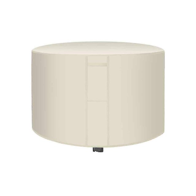 Upgraded Heavy Duty 420d Oxford Round Garden Rattan Furniture Cover Waterproof Indoor Outdoor Circular Table Protect Set With Drawstring Buckles