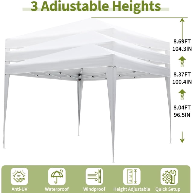 EastVita 10X10 Ft Instant Pop-Up Canopy Tent with 4 Sidewalls, Waterproof Gazebo